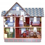 Maison victorienne de poupée en bois